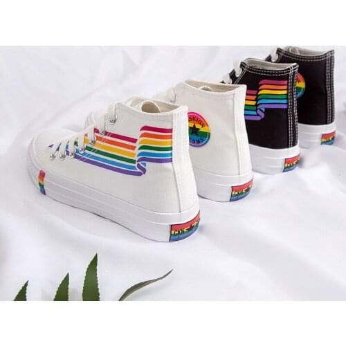 White Shoes Ladies Classic Canvas Casual Shoe Lace-up Sneakers Tenis Feminino Zapatos De Mujer High Top Sneakers Sneakers Women