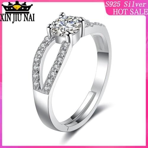 925 sterling silver simple micro inlaid womens design can adjust the size of the ring proposal diamond ring wholesale