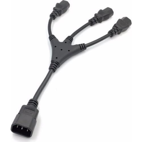 1 pcs IEC 320 C14 Male Plug to 3XC13 Female Y Type Splitter Power Cord 10A, 250V,C14 to 3 x C13 Power Adapter Cable 30cm