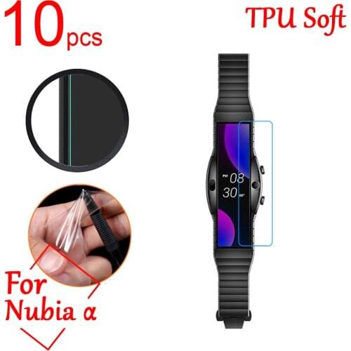 10pcs/lot Ultra Clear TPU Soft LCD Full Screen Protector cover For Nubia alpha α Band GPS sports Smart Watch Protective Film