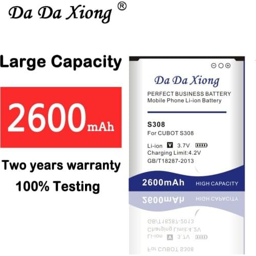 100% New High Qualtiy 2600mAh CUBOT S308 Battery for CUBOT S308 phone battery