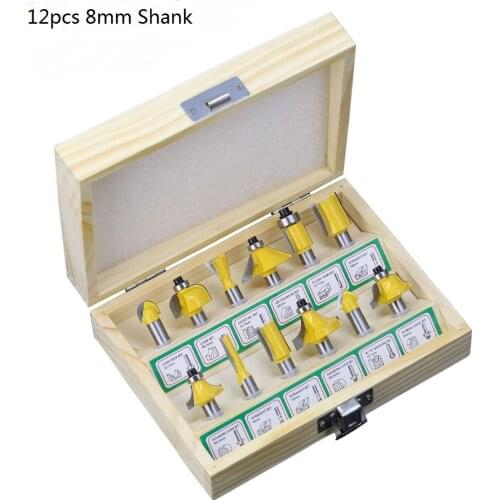 12PCS Tungsten Carbide Woodworking Router Bit,Trimmer Wood Milling Cutter for Garden Household Wood Tool Cutter Home DIY