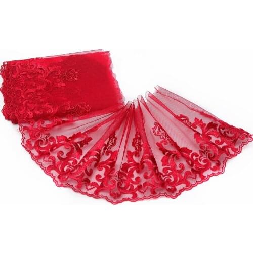 2Yards/Lot Embroidered Flowers Lace Fabric16Cm Wide DIY Craft&Sewing Dress Clothing Accessories High Quality