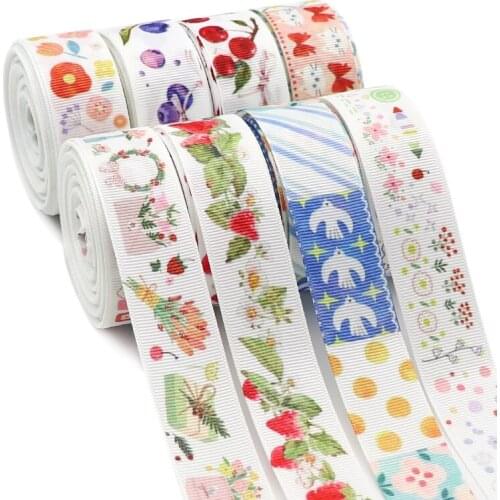 5 Yards 1" 25MM Fruit Flower Printed Ribbon For Hair Bows DIY Crafts Handmade Accessories Y2021030901