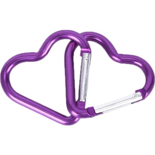 5Pcs Aluminum Alloy Hanging Buckles Heart Shape Mountaineering Hook Carabiner Outdoor Mountaineering Hiking Hanging Buckle