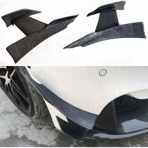 6PCS/Set Front Bumper Side Fins Splitters Spoiler for BMW F80 M3 F82 F83 M4 2014 - 2017 Carbon Fiber Trunk Trim Decoration