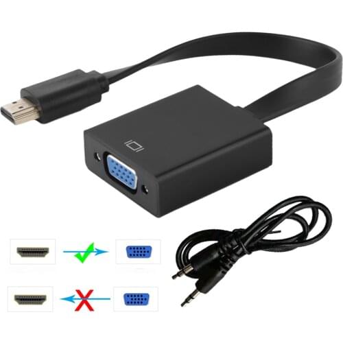RUISUI Hdmi to VGA Converter Adapter Cable Hdmi VGA Adapter With Audio Output Male to Female for PS3 PS4 Computer Projector HDTV