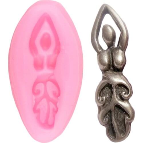Goddess Silicone Molds Woman Fondant Chocolate Candy Mold Cake Decorating Tools Jewelry Resin Clay Moulds Necklace Making