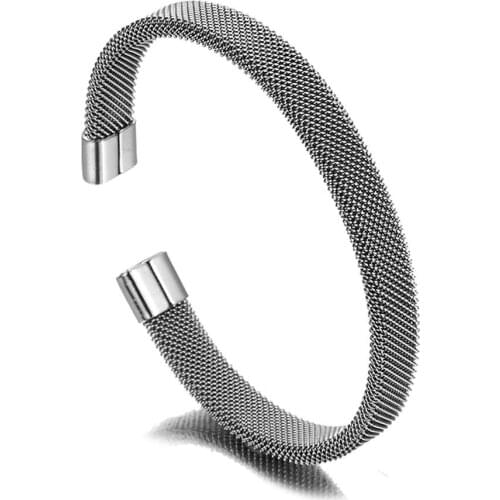 Unique Brand Stainless Steel Charm Bracelets Bangles For Men Women Jewelry DIY Male Silver Color Cuff Open Sporty Bangle