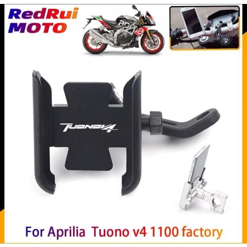 For Aprilia Tuono v4 1100 factory Motorcycle Mobile Phone Holder GPS Navigator Rearview Mirror Handlebar Bracket Accessories