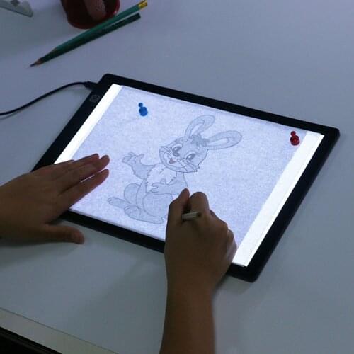 Elisona A4 Dimmable LED Drawing Painting Pad Board Tablet with USB Cable Gloves Magnets for Animation Calligraphy Sewing