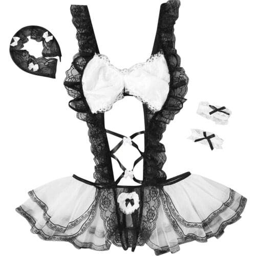Erotic Lingerie Sexy Set Japanese Classical Maid Servant Cosplay Role Play Erotic Costumes See-through Lace Skirt Sexy Underwear