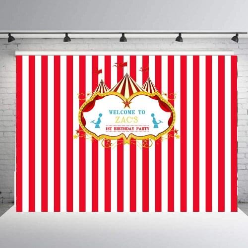 BEIPOTO photography background red stripes Carnival theme backdrop custom baby shower birthday party banner studio booth B-303
