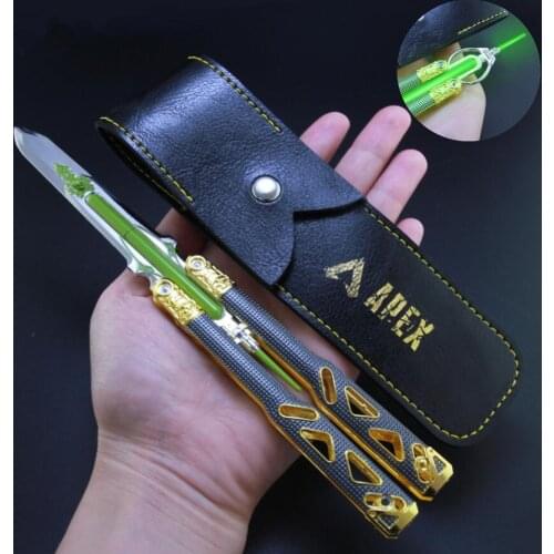 Game Apex Octane Heirloom Knife Cosplay Butterfly Balisong Weapon Luminous Model Metal Props Collection Gift