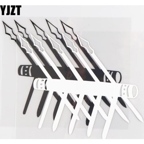 YJZT 15.4CM×15.5CM Personalized Car Stickers Creative Vinyl Decals Combat Weapons Iance Decorative Decals 1C-0146