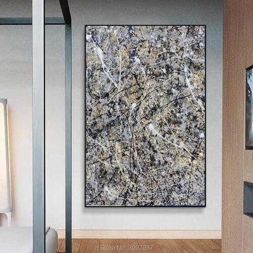 Oil painting on canvas for master living room Jackson Pollock Painting for sale Drip Style Oversized Abstract art Large painting