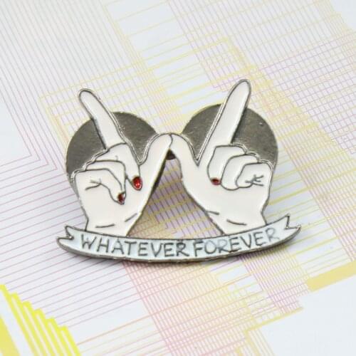 Classic Best Friend Whatever Forever Symmetric Right Gesture Brooch Enamel Lapel Pins Gifts For Friends Jewelry Gifts