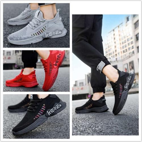 Men Casual Shoes Non-Leather Casual Shoes Black Sneakers Brand Shoes Red Sneakers Mens Casual Tennis Mesh Outdoor Trendy AI