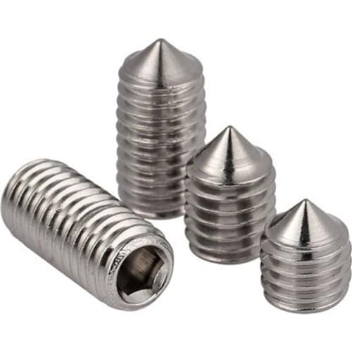M5 Tip set screw Hex headless screws Stainless steel Machine meter bolt top wire 10mm-40mm length