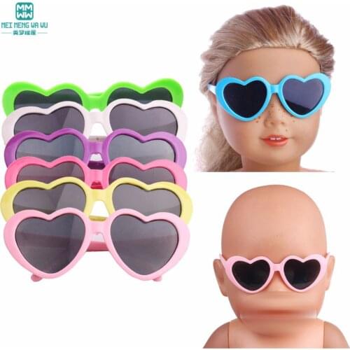 Mini Toys baby glasses for 40-45 cm toy new born dolls accessories and American doll Plastic sunglasses white pink blue purple