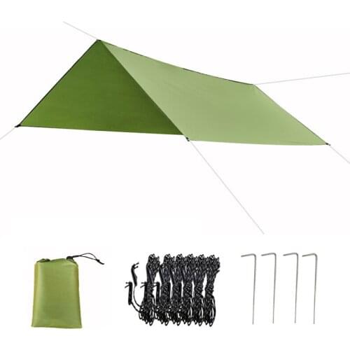 Multi-function Tent Tarp Waterproof Heavy Duty Shade Sail Sun Canopies Outdoor 118x118 Inches for Travel Camping WHShopp