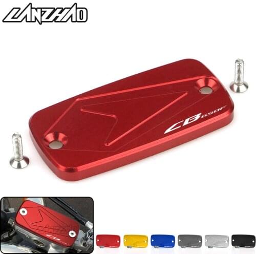 Motorcycle CNC Aluminum Front Brake Reservoir Fluid Tank Cover Oil Cup Cap Protector for Honda CB650F 2014 2015 2016 2017 2018
