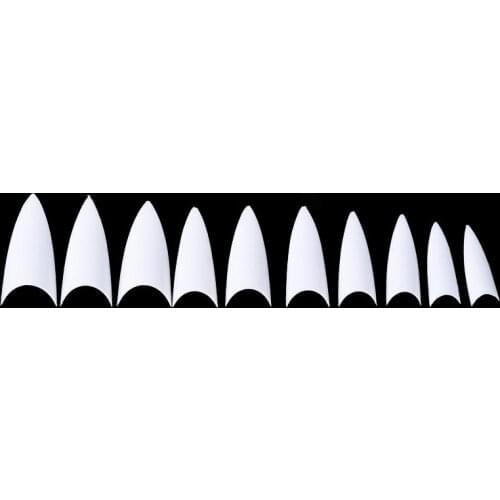500PCS Hot White Sharp Ending Stiletto Acrylic False Nail Tips Plastic Fake Point Stiletto Tip Professional Salon Beauty Tools