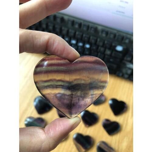 Natural fluorite heart quartz crystals minerals healing stones