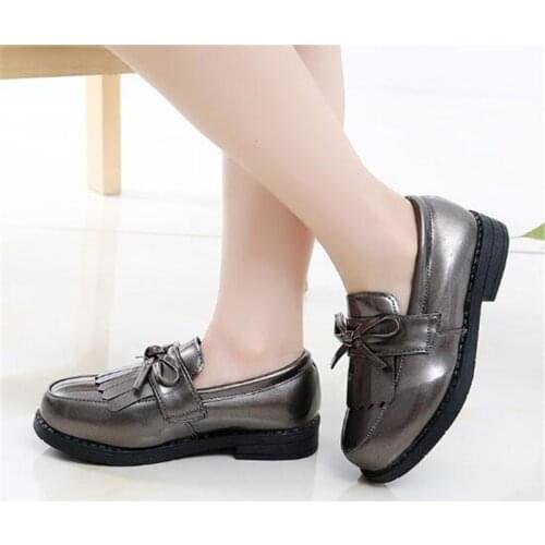 New Spring Autumn Kids Shoes For Boys Girls British Style Childrens Casual Sneakers PU Leather Fashion Tassels Shoes