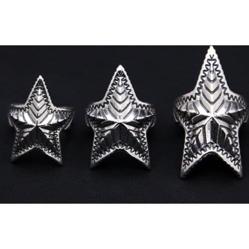 Factory wholesale S925 silver Cody Asian men star ring opening Silver Ring Korean punk