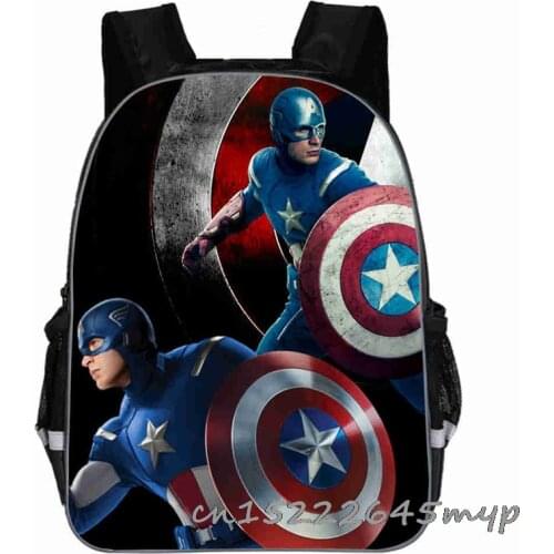 Disney New Children School Bag Boys Girls Captain America Cartoon Primary School Kids Orthopedic Backpacks For Grade 1-6
