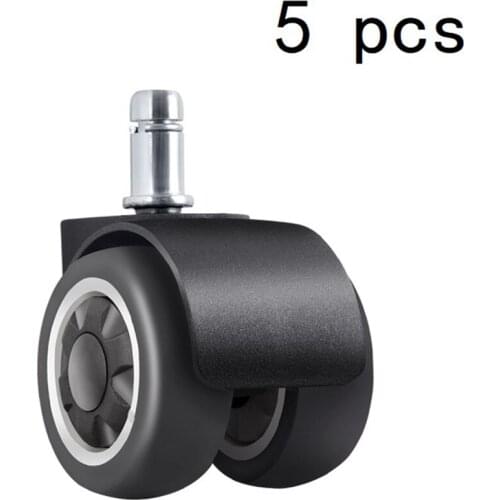5PCS Furniture Casters Universal Mute Caster TPR Rubber Soft Wheel Office Chair Caster Rubber Soft Safe Roller Furniture Wheels