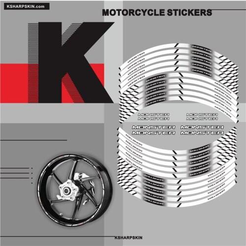 Motorcycle Styling Wheel Hub Tire Sticker moto Car Accessories Decorative Stripe Decal For DUCATI MONSTER 696 821 796