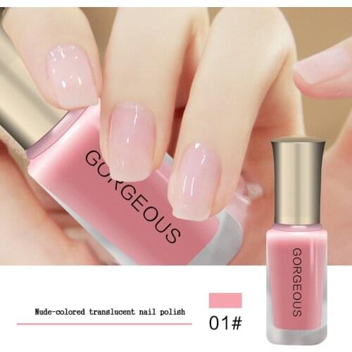 Subtransparent Nail Polish Jelly Translucent Nail Varnish Quick Dry Clear Lacquer 10ML Candy Nude Color Environmental Protection