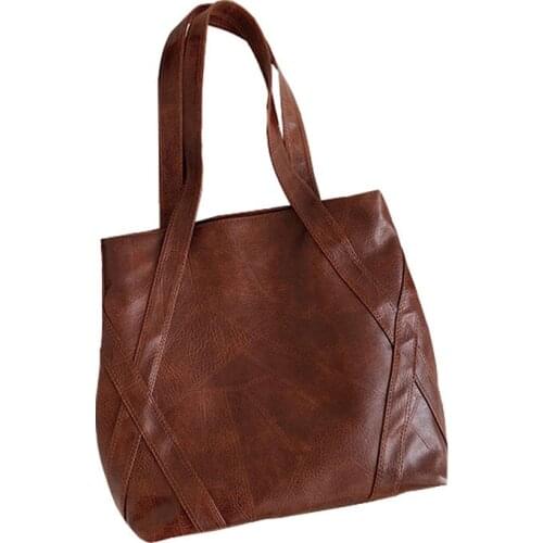 PU Ladies Leather Handbag Retro Women Tote Bags Large Capacity Female Business Crossbody Bag Casual Messenger Bag for Teen Girls