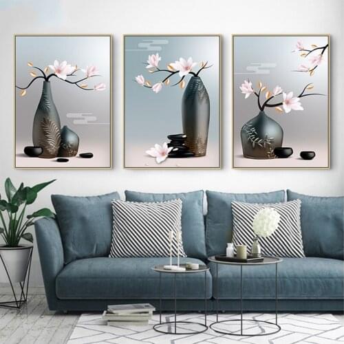 Nordic Vase Flower Diamond Painting Wall Art Pictures By Numbers 5D Embroidery Rhinestone Picture Mosaic Home DecorationsZP-2985