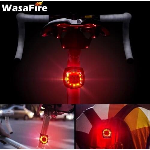 WasaFire Mini Bike Tail Light USB Rechargeable Bicycle Taillight Waterproof MTB LED Rear Light 4 Modes Night Safety Warning Lamp