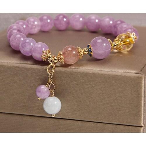 Korean style woman jewelry strawberry hair Crystal artistic fresh crystal bracelet carnelian yellow браслет для женщин