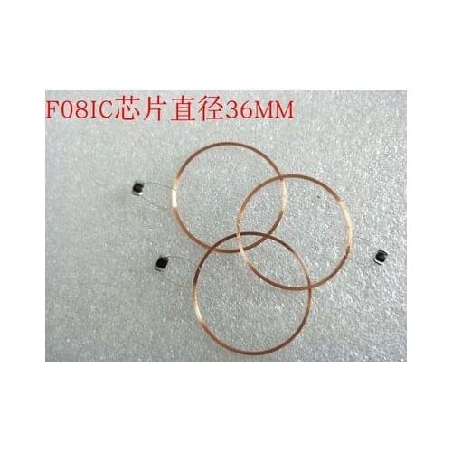 13.56MHz ISO14443A diameter 36mm F08 IC COB coil RFID passive chip and antennas tags 10pcs/Lot