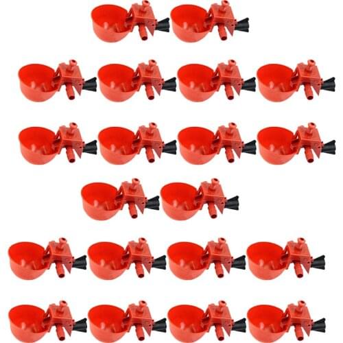 20 Pieces Bird Cage Chicken Coop Feed Quail Drinking Cup Chicken Water Bowl