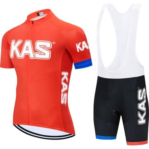 2021 KAS Tenue Vélo Homme Team Cycling Clothing Men Cycling Set Bike Clothing Bicycle Wear Short Sleeve Cycling Jersey Sets 20D