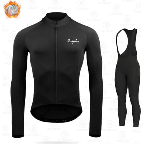 2021 Raphaful Winter Fleece Cycling Jersey Sets Men Mountian Bicycle Clothes Wear Ropa Ciclismo Racing Bike Clothing Cycling Set