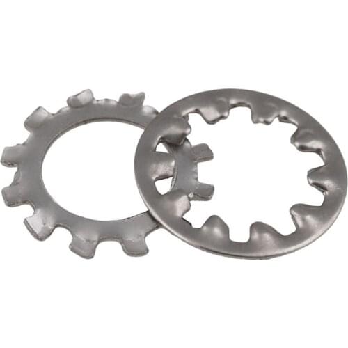 50/100Pcs M3 M4 M5 M6 M8 M10 304Stainless Steel Lock Washer Internal Teethed External Teeth With Shakeproof Washers Lock Washer