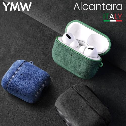 YMW Italian Alcantara Case for AirPods Pro Luxury Artificial Leather AirPod case for AirPods 2 & 1 Cases, Wireless Charging