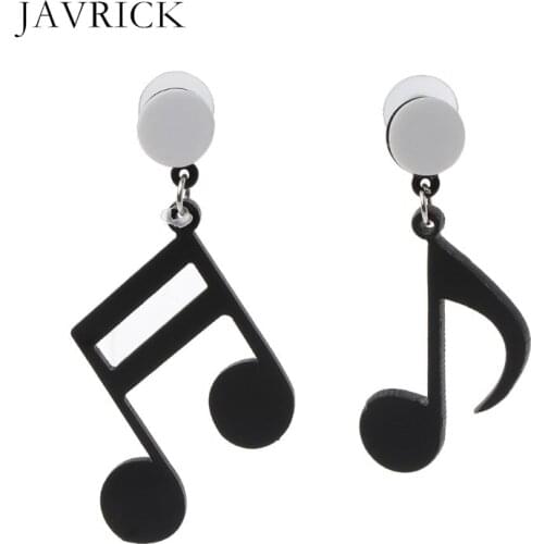 Black Musical Note Women Girls Asymmetric Acrylic Drop Earrings Fashion Jewelry Dangle Earring Jewelry Women Ear Jewelry Gift