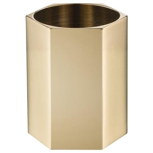 Asan Neo Chinese Style Pure Copper Brass Cuboid Pen Container Brush Pot Home Office Decor Gift Top Grade Concise Nordic Style