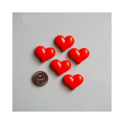 Red heart shaped resin refrigerator magnets DIY accessories refrigerator decoration