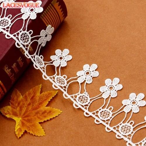 14yards 6.2cm Embroidery lace fabric Garment needlework sewing Patchwork DIY Handmade accessories Dress edge decoration 801