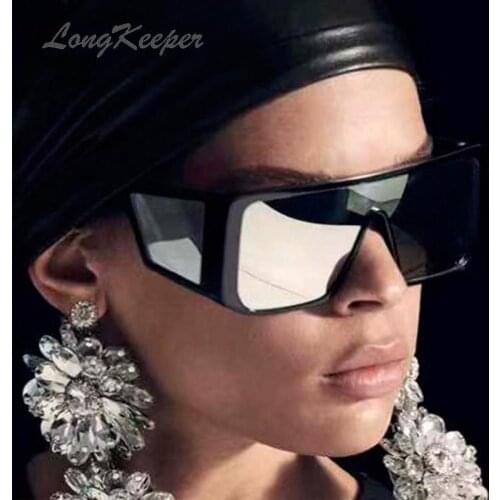 LongKeeper 2019 Brand Fashion Black Steampunk Sunglasses Men Oversize Driving Cool Sun Glasses Square Male Oculos Gafas Eyewear