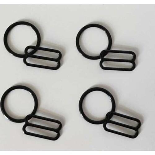 Free shipping 100 pcs (50 sets) Nylon coated underwear metal rings and sliders lingerie strap buckles